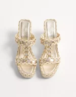 Valentino Rockstud Laminated Nappa Wedge Sandal 90 Mm - Image 5